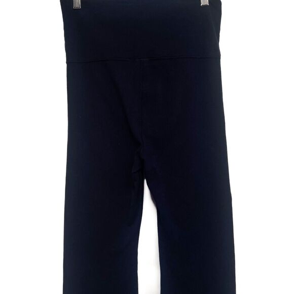 Victoria's Secret Flare Wide Leg Foldover Waist Yoga Pants Leggings Navy Blue - Picture 7 of 9